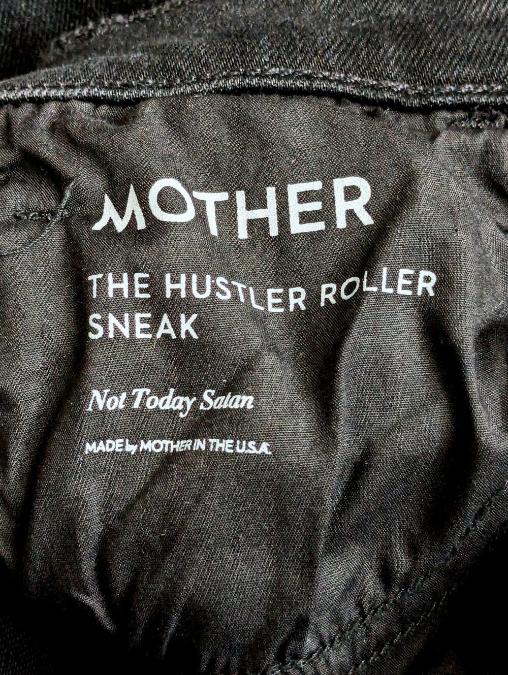 MOTHER Hustler Roller Sneak Jeans 25 Not Today Satan High Rise Wide Leg Flare - Picture 13 of 16